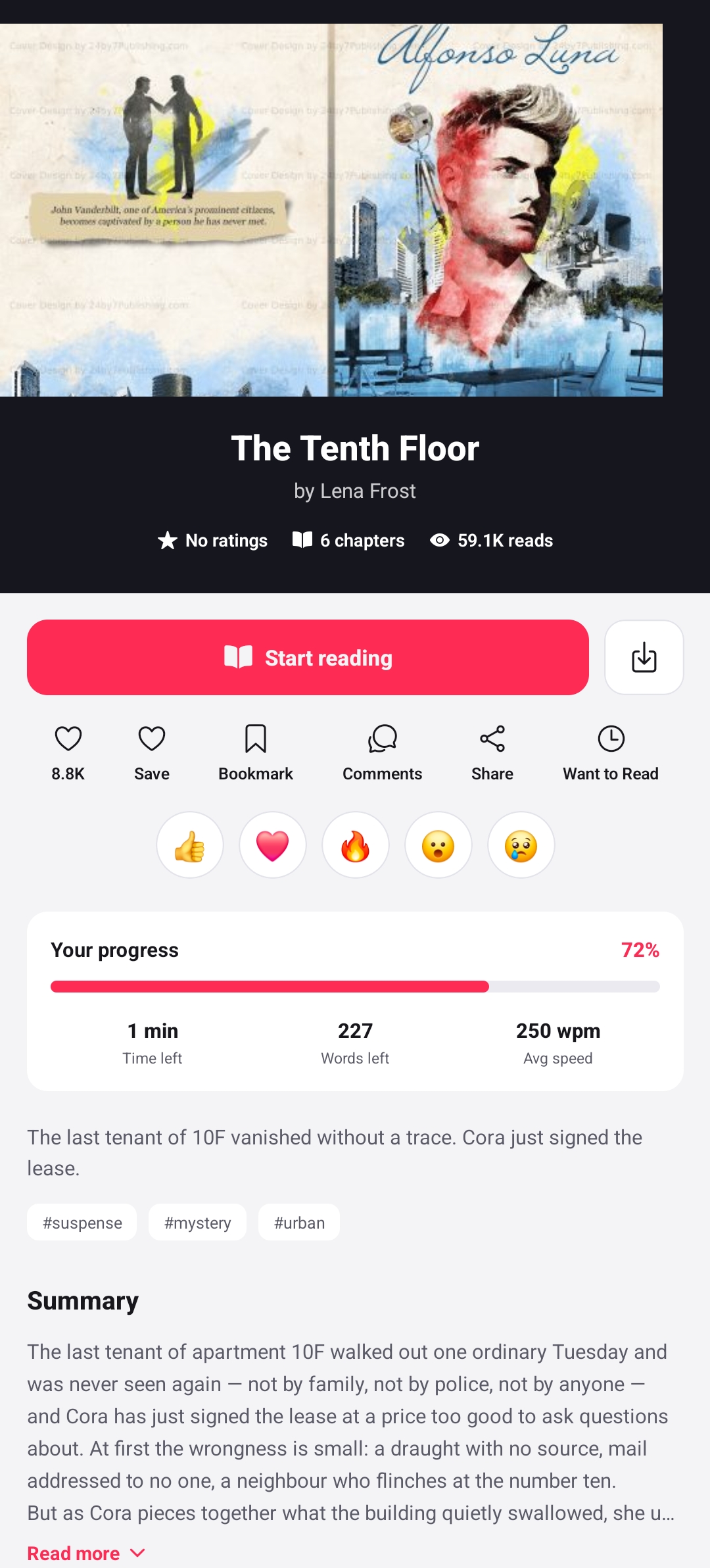 Booktok clone author page with biography and their books