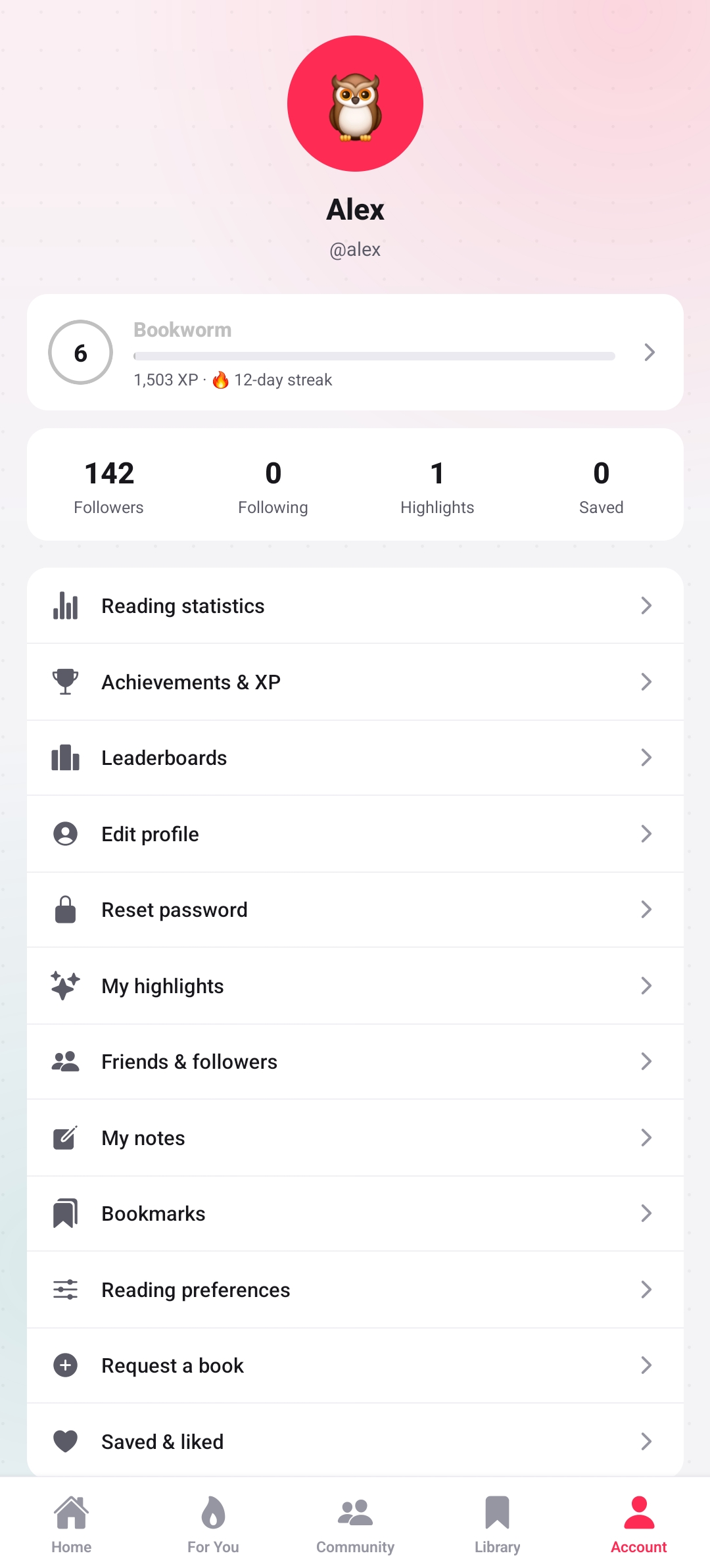 Booktok clone onboarding picking genres, languages, and favourite authors