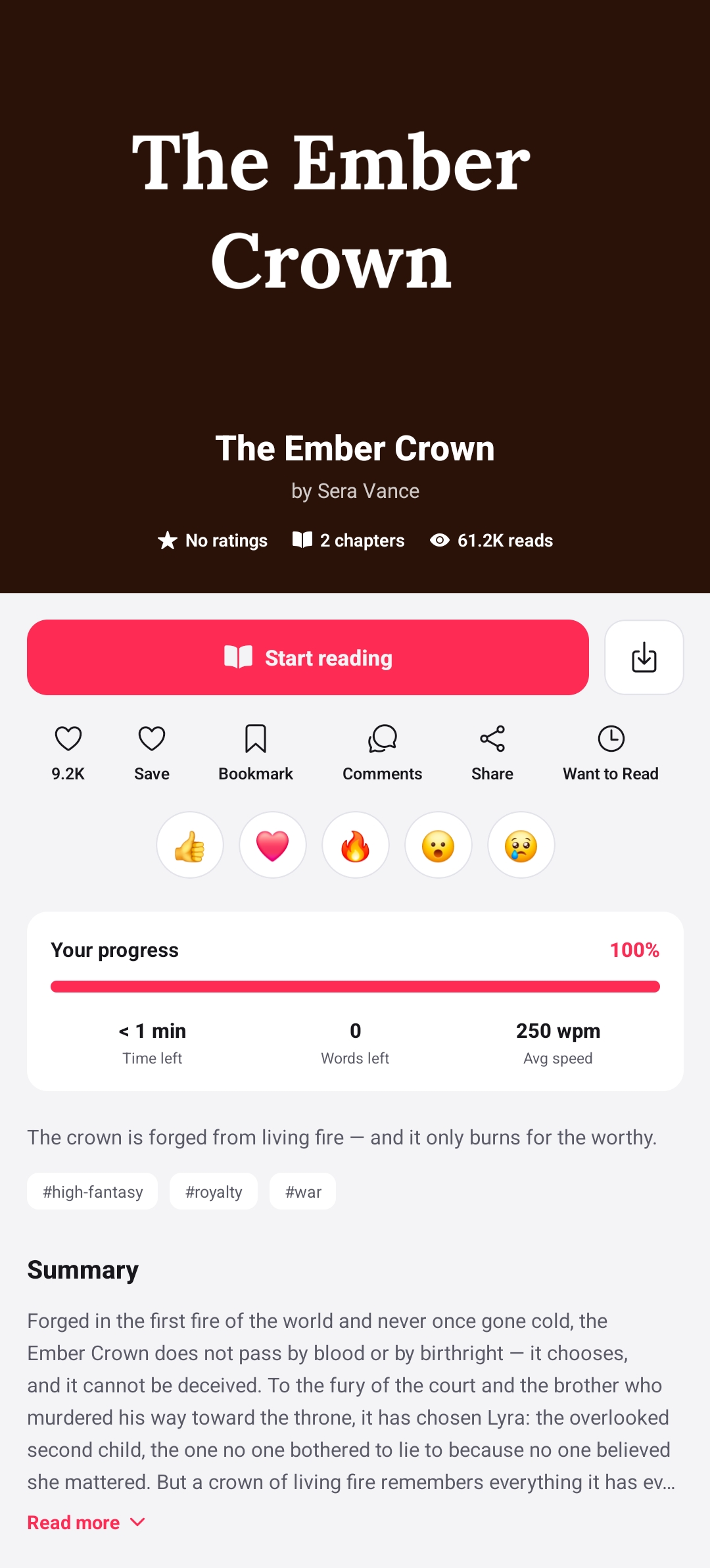 Booktok clone book detail page with summary, chapters, reviews, and author card